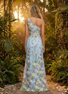 Tulle Sheath One Shoulder Evening Dresses with Embroidery