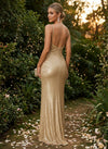 Sequin Mermaid Spaghetti Straps Evening Dresses with Side Slit