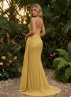 Sequin Mermaid Strapless Evening Dresses with Side Slit