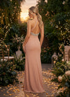 Satin Mermaid Halter Evening Dresses with Rhinestone