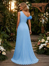 Chiffon Mermaid One Shoulder Evening Dresses with 3D Flowers