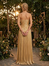 Metallic Satin A-Line Strapless Delicate Pleated Evening Dresses