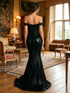 Sequin Mermaid Off the Shoulder Glitter Evening Dresses