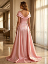 Satin Sheath One Shoulder Mother of the Bride Dresses with Sequin Embroidery