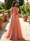 Chiffon A-Line Off the Shoulder Evening Dresses with 3D Flowers