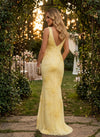 Satin Mermaid V Neck Evening Dresses with Floral Embroidery