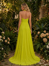 Chiffon A-Line Halter Evening Dresses with 3D Flowers