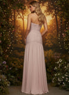 Chiffon Mermaid Strapless Evening Dresses with Side Slit