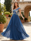 Chiffon A-Line V Neck Mother of the Bride Dresses with Sequin Embroidery