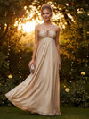 Metallic Foil Chiffon A-Line Halter Keyhole Evening Dresses