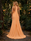 Satin Mermaid Halter Evening Dresses with Sash