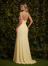 Satin Mermaid Halter Evening Dresses with Side Slit