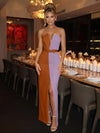 Satin Sheath Strapless Evening Dresses with Bow