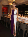 Satin Sheath Strapless Evening Dresses with Bow