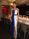 Satin Sheath Strapless Evening Dresses with Bow