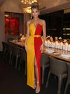 Satin Sheath Strapless Evening Dresses with Bow