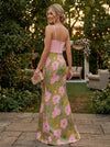 Jacquard Mermaid Spaghetti Straps Evening Dresses with Ruffles