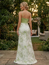 Jacquard Mermaid Spaghetti Straps Evening Dresses with Ruffles