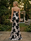 Jacquard Mermaid Spaghetti Straps Evening Dresses with Ruffles
