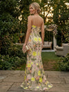 Jacquard Mermaid Spaghetti Straps Evening Dresses with Ruffles