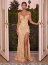 Sequin Mermaid Sweetheart Evening Dresses with 3D Flowers