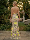 Tulle Mermaid V Neck Evening Dresses with Ruffles