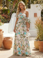 Tulle A-Line One Shoulder Pleated Evening Dresses