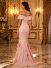 Jersey Mermaid Off Shoulder Beaded Evening Dresses