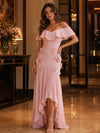 Chiffon Mermaid Off Shoulder Delicate Pleated Evening Dresses