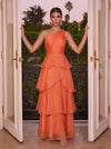 Organza A-Line One Shoulder Tiered Evening Dresses
