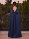 Chiffon A-Line V Neck Delicate Pleated Evening Dresses