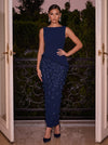 Jersey Mermaid Boat Neck  Evening Dresses with 3D Flowers