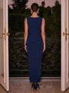 Jersey Mermaid Boat Neck  Evening Dresses with 3D Flowers
