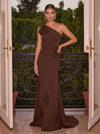 Jersey Mermaid One Shoulder Evening Dresses with 3D Flowers