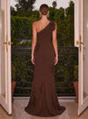 Jersey Mermaid One Shoulder Evening Dresses with 3D Flowers