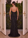 Tulle Mermaid Spaghetti Straps Evening Dresses with Floral Embroidery