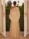 Tulle A-Line Strapless Evening Dresses with Grid Glitter Sequins