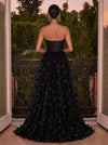 Tulle A-Line Strapless Evening Dresses with 3D Butterflys