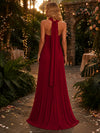 Chiffon A-Line Strapless Evening Dresses with Scarf