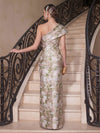 Jacquard Sheath One Shoulder Evening Dresses with Side Slit