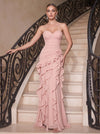 Chiffon Mermaid Sweetheart Evening Dresses with 3D Flowers