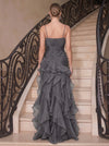 Chiffon A-Line Spaghetti Straps Evening Dresses with 3D Flowers