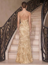 Jacquard Mermaid Spaghetti Straps Maxi Evening Dresses with Deep V Neck