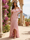 Satin Mermaid Off Shoulder Maxi Evening Dresses with Delicate Pleated