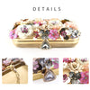 Women's Flower Beaded Chain Strap Evening Clutch Handbag