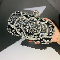 Women's Beaded Rhinestone Clutch Evening Wedding Handbag
