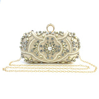 Women's Beaded Rhinestone Clutch Evening Wedding Handbag