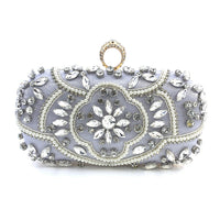 Women's Beaded Rhinestone Clutch Evening Wedding Handbag