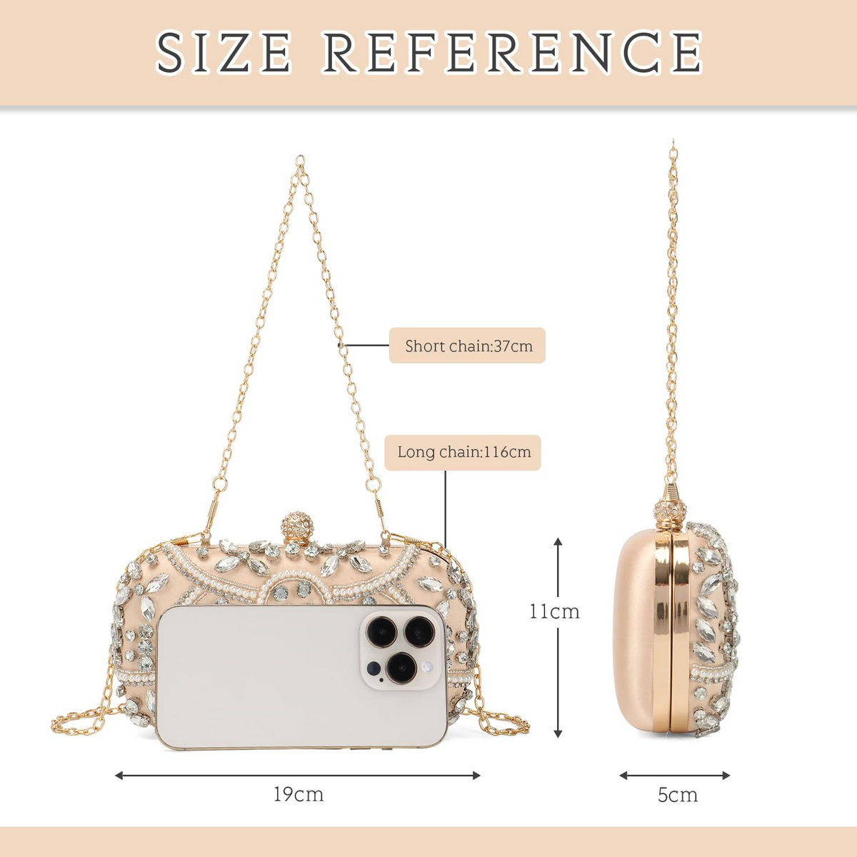 Women's Beaded Rhinestone Clutch Evening Wedding Handbag