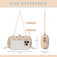 Women's Beaded Rhinestone Clutch Evening Wedding Handbag